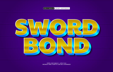 sword bond editable text effect with a play and kids text style