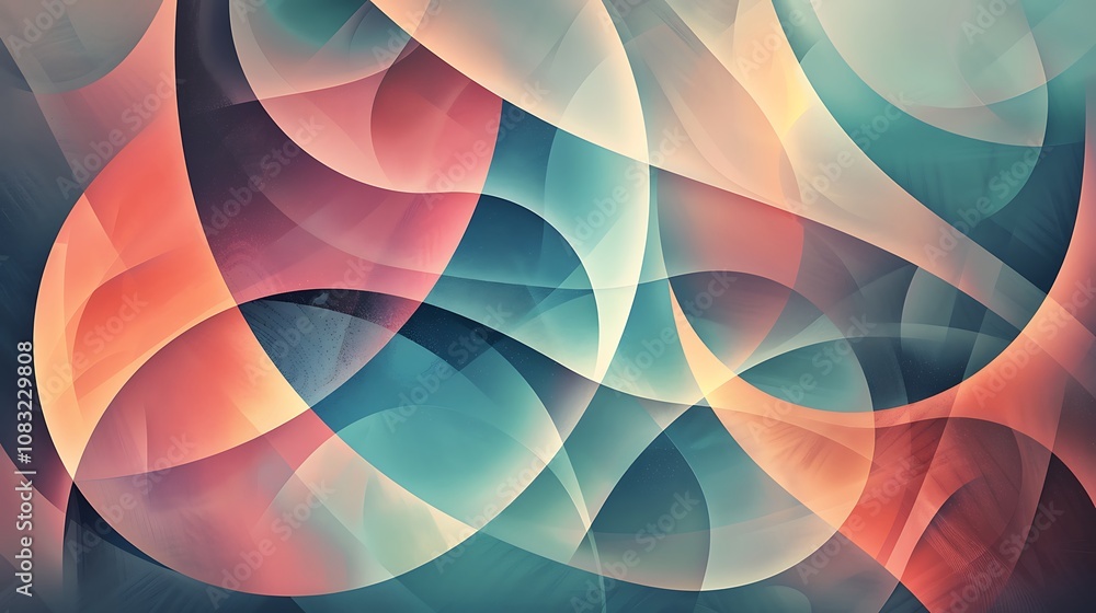 Poster abstract background with overlapping colorful shapes. the image is a digital illustration with vibra