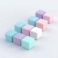 Obraz premium Colorful Geometric Cubes on White Background