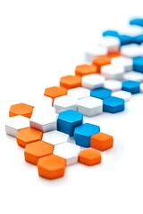 Obraz premium Colorful Hexagonal Shapes on a White Background