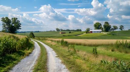 Obraz premium Scenic View of Expansive Ohio Farmland Real Estate for Sale