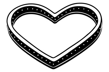 Fototapeta premium Heart-shaped cookie cutter on white background vector illustration