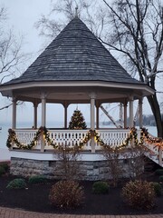 christmas tree on a gazebo