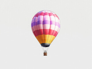 Obraz premium Vibrant hot-air balloon isolated on transparent background PNG for creative design projects and travel-themed visual content