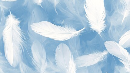 Fototapeta premium Soft blue and white feather pattern