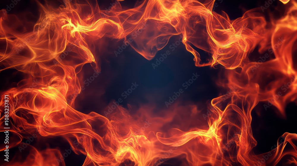 Aufkleber this is a modern background illustration of an abstract flame texture vortex frame. an explosion occ
