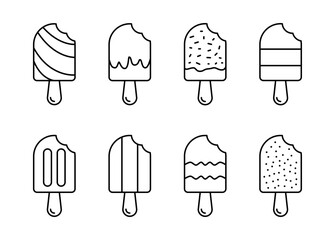 popsicle illustration for coloring pages. Popsicle ice outline icon