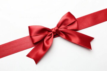 Red ribbon, cute ribbon isolated on white background for your greeting card, wedding or your event design
