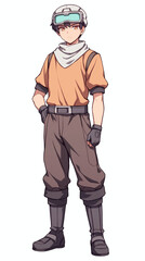 Obraz premium Anime Character Design: Stylish Boy in Futuristic Outfit