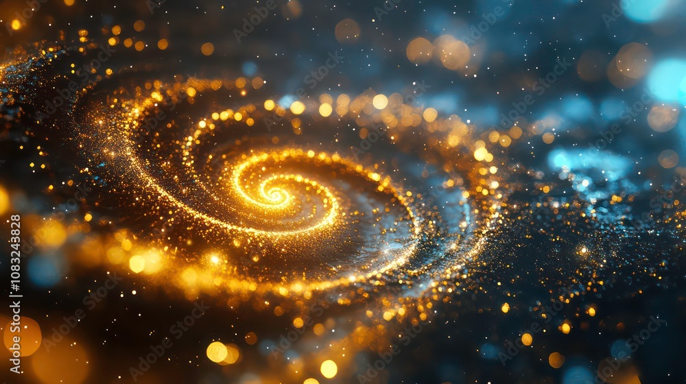 Wall mural stock illustration of an abstract space background with a golden spiral. astrology and astronomy ill