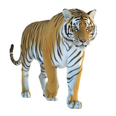 Obraz premium tiger walking isolated on transparent background