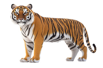 Naklejka premium tiger walking isolated on transparent background