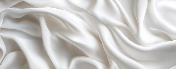 Obraz premium Ethereal White Fabric Waves, Elegant Textile Background