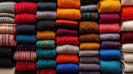 Fashion-forward knitwear arranged beautifully in a retail display
