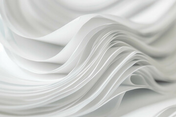 Obraz premium Close-up of a bending stack of paper in the office.