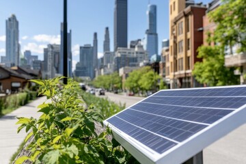 Fototapeta premium Transforming urban landscapes cities embrace green energy solutions for sustainable skylines