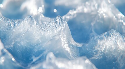 A macro photograph of intricate patterns in a frost-covered forest during a winter sunrise, Frost forest scene, Macro style