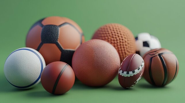 Diverse Collection of Sports Balls Representing Various Games and Recreational Activities