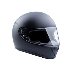 Fototapeta premium Sleek matte black motorcycle helmet with visor