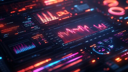 Obraz premium Data visualization insights technology digital interface modern close-up analytics