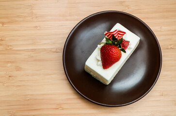 slice of strawberry cheesecake