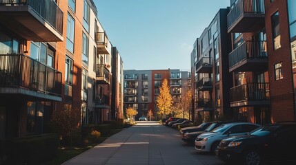 Fototapeta premium Exploring Modern Urban Living: A Glimpse into Contemporary Apartment Architecture