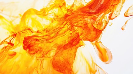 Obraz premium Vibrant Orange and Yellow Ink in Water Swirl
