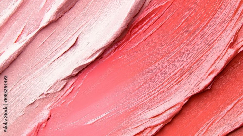 Poster beautiful abstract background of pink and coral paint strokes blending together creating a soft and 