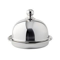 Obraz premium Elegant stainless steel food cover for culinary presentation