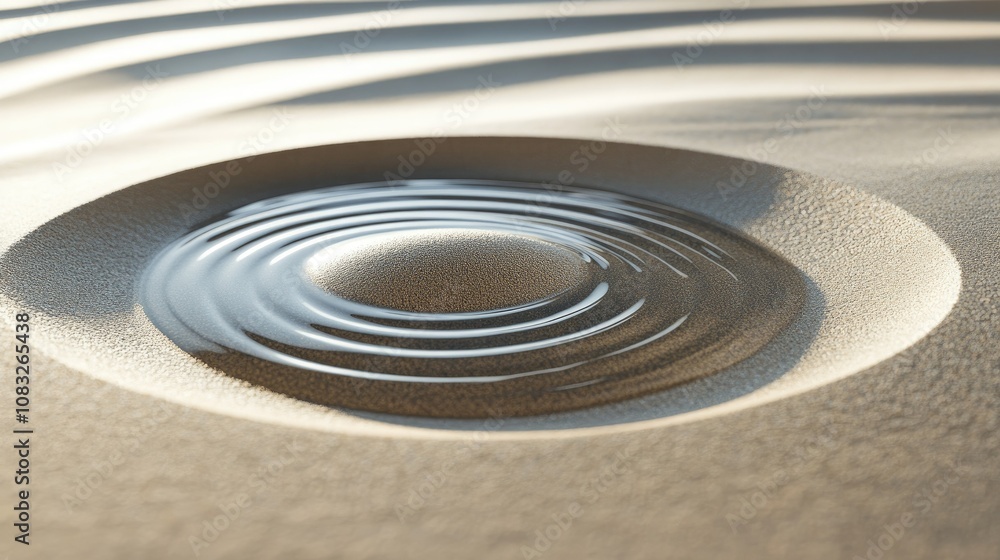 Aufkleber tranquil ripples on calm water surface captured at dusk with soft light creating a serene atmosphere