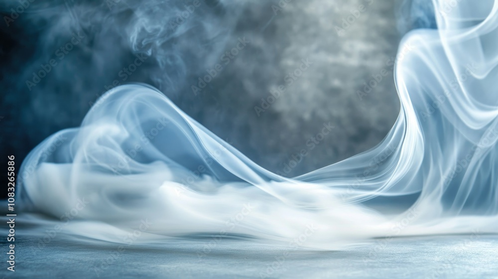 Poster ethereal smoke patterns dancing in a dreamy atmosphere with soft textures and gentle flowing lines c