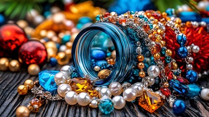 Obraz premium Jewelry showcase home decorative items cozy atmosphere close-up elegance