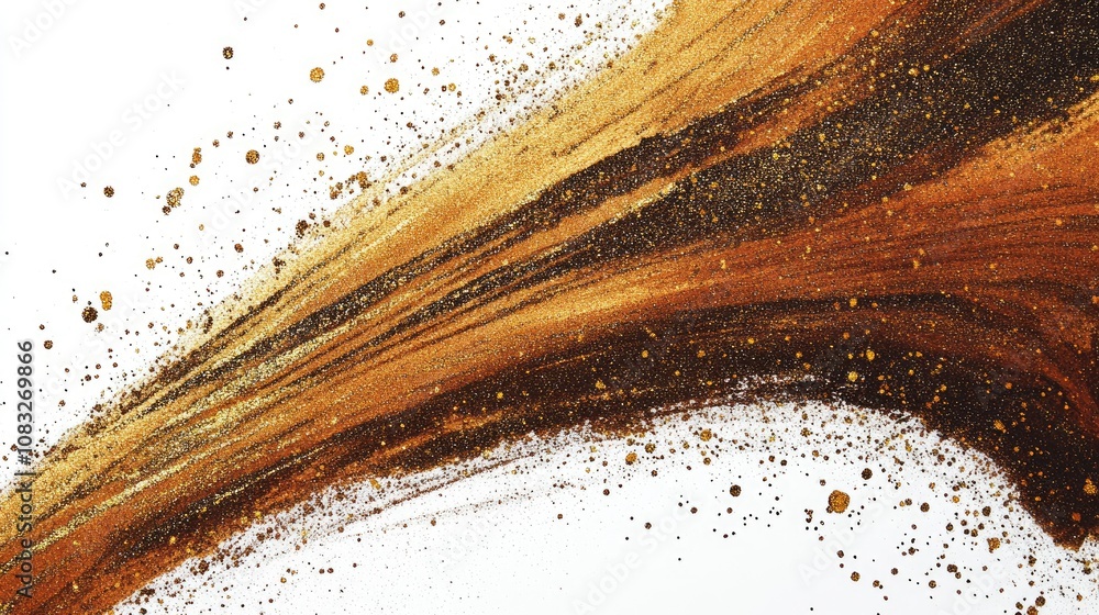 Aufkleber dynamic swirl of golden dust and sparkling particles emphasizing elegance and luxury in artistic exp