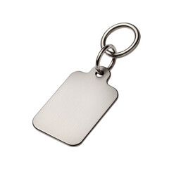 Fototapeta premium Blank metal key tag on a keyring for customization