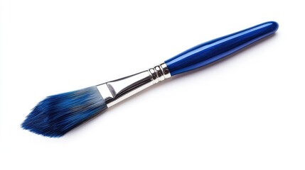 Fototapeta premium Blue Paint Brush with Smooth Handle for Artistic Projects, Ideal for Crafting, Painting, and Creative Expression in Various Mediums and Techniques