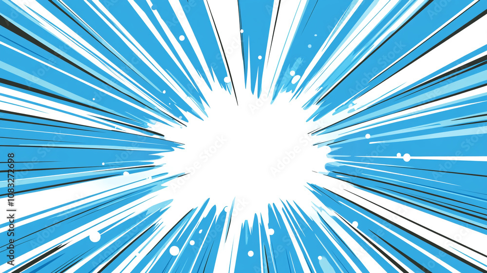 Aufkleber dynamic blue burst graphic with radiating lines creating a vibrant visual effect