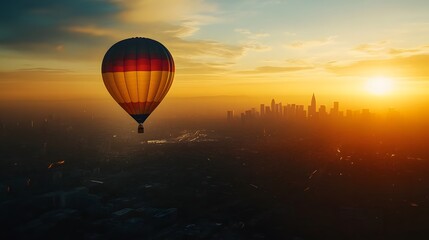 Obraz premium hot air balloon at sunset