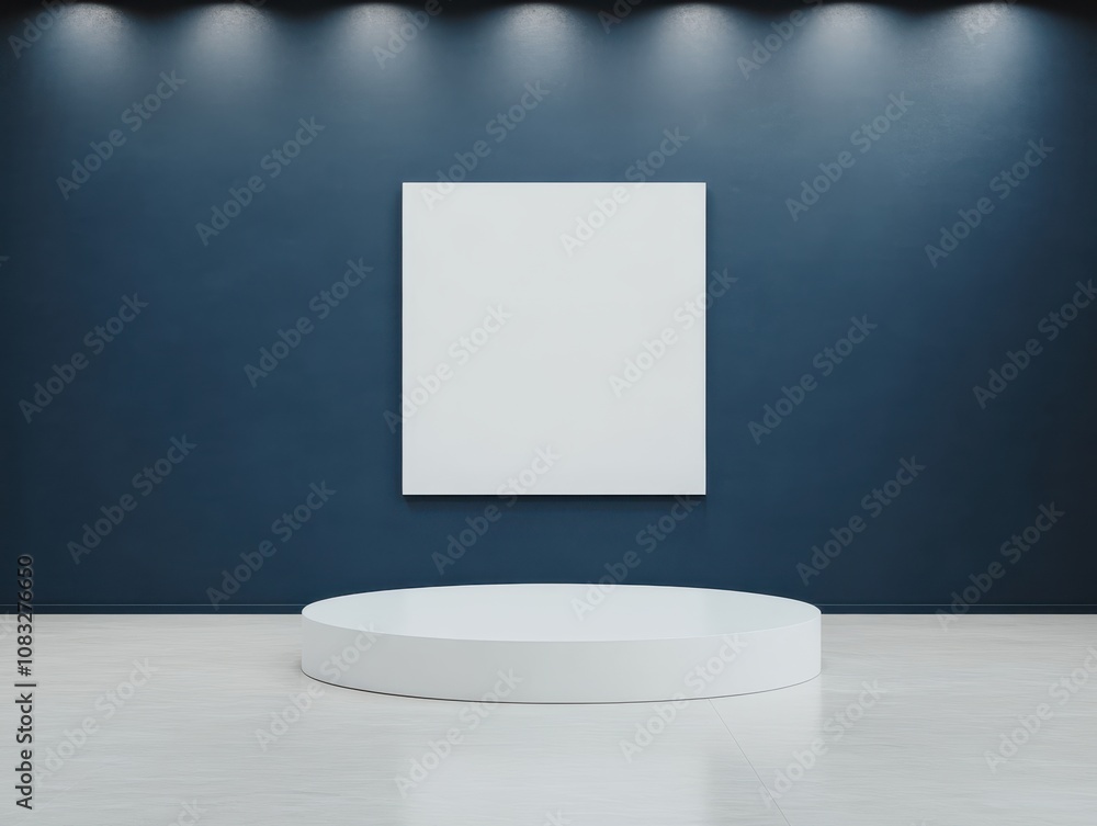 Poster modern gallery with minimalistic design and blank canvas for art.