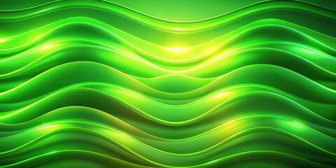 Fototapeta premium Abstract Green Wave Pattern with Shimmering Light Reflection