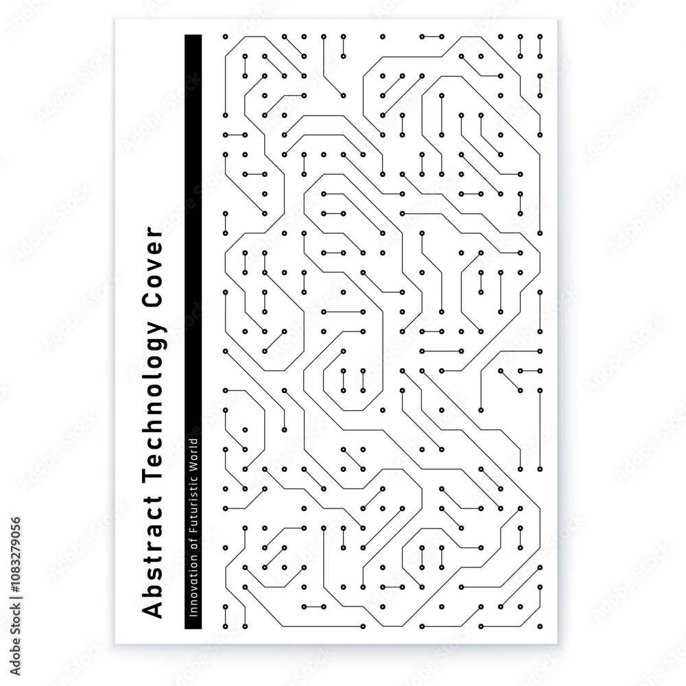 Aufkleber abstract technology cover featuring intricate circuit patterns and creative design elements