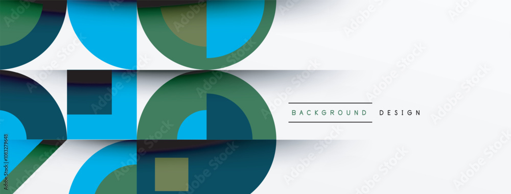 Poster Geometric design abstract background - circles squares