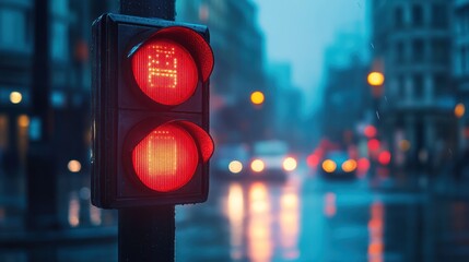 Traffic Light in the Rain