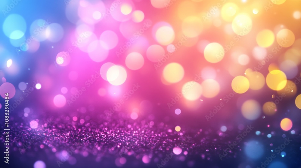 Canvas Prints festive christmas glitter background featuring shimmering multicolor bokeh lights with overlapping t