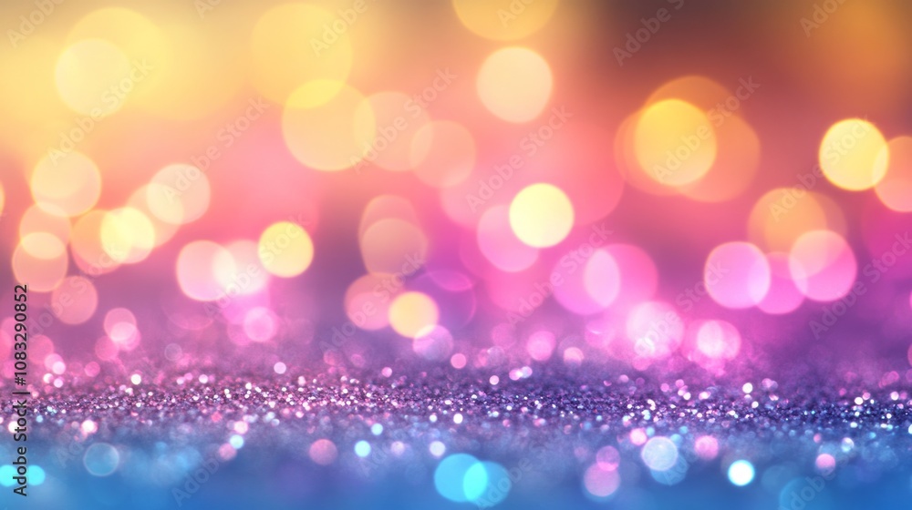 Canvas Prints festive christmas glitter background featuring shimmering multicolor bokeh lights with overlapping t