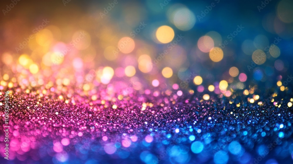 Canvas Prints festive christmas glitter background featuring shimmering multicolor bokeh lights with overlapping t