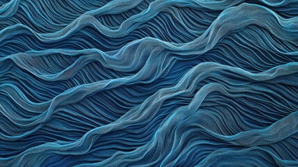 Abstract Blue Textile Waves