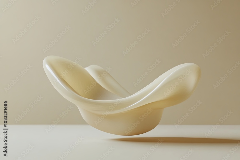 Poster elegant abstract sculpture in soft curves displayed against a neutral background showcasing modern d