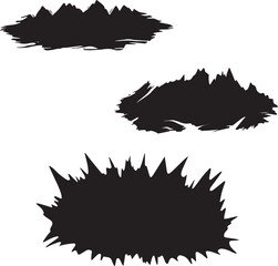 Fototapeta premium Roughly jagged badge silhouette black vector