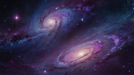 Obraz premium AI GENERATED Background A galaxy themed background with swirling colors of purple, blue, and pink, stars, giving an ethereal.