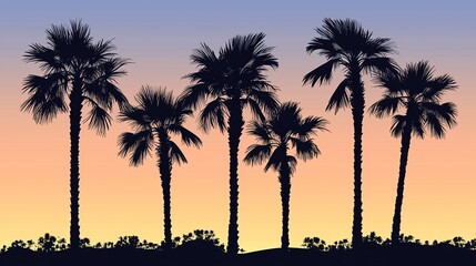 Obraz premium 南国の夕方と夕日